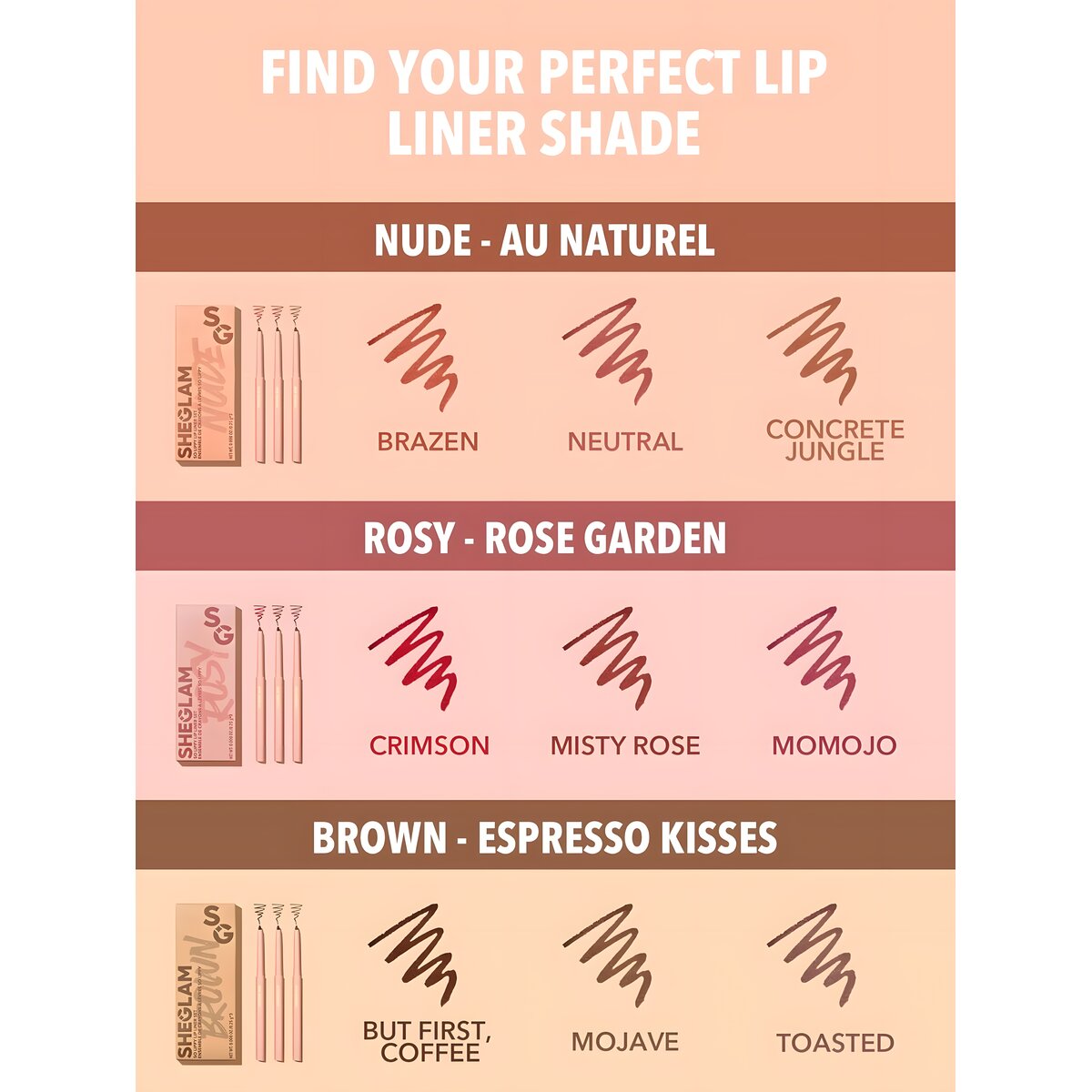 Sheglam Lip Liner Set Nude