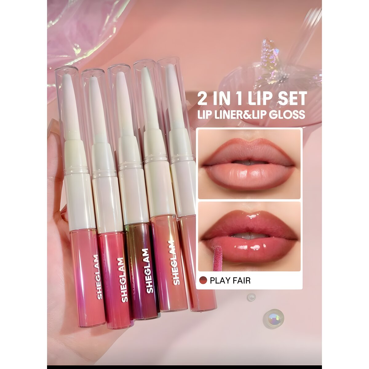 Sheglam Lip liner & gloss pin play fair