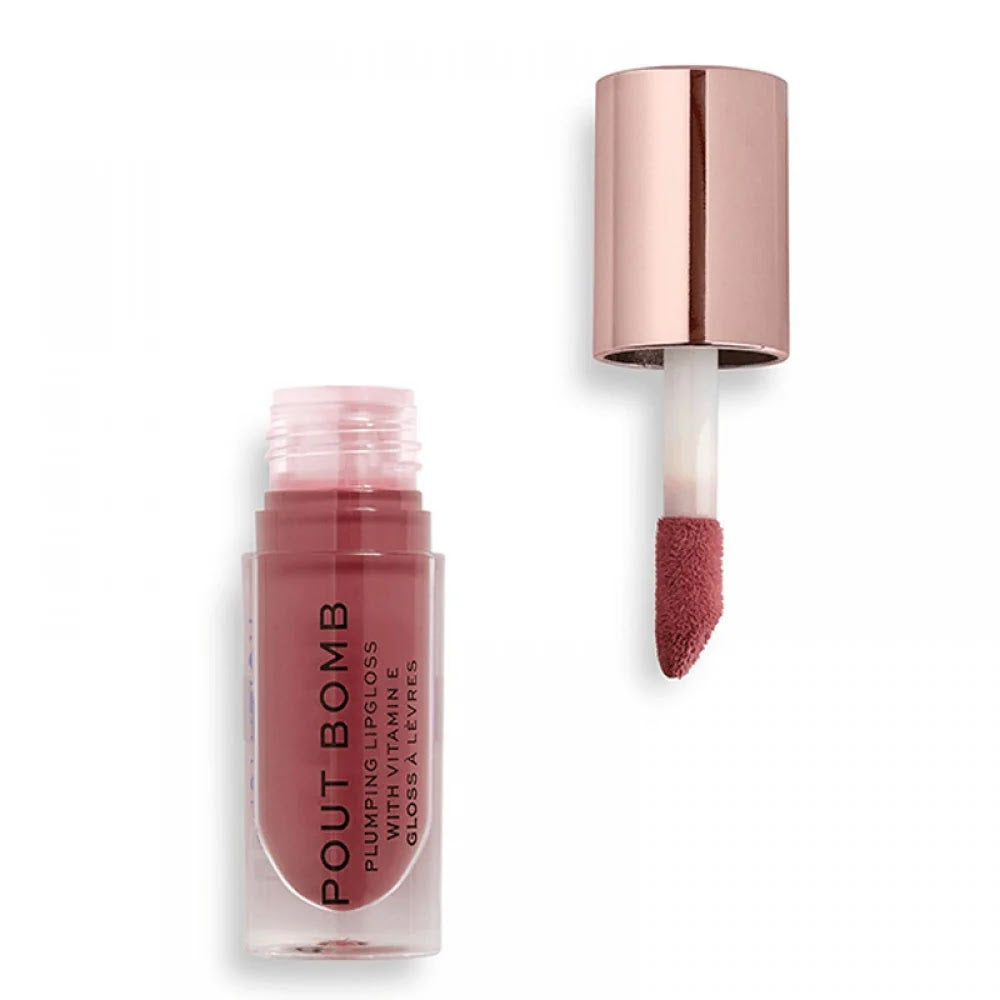REF_P_0_Revolution Pout Bomb Plumping Lipgloss Sauce Dusty Pink 4.6ml
