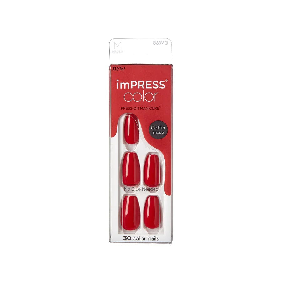 REF_P_0_Impress Color Nails Medium Coffin Shape 510 Reddy Or Not