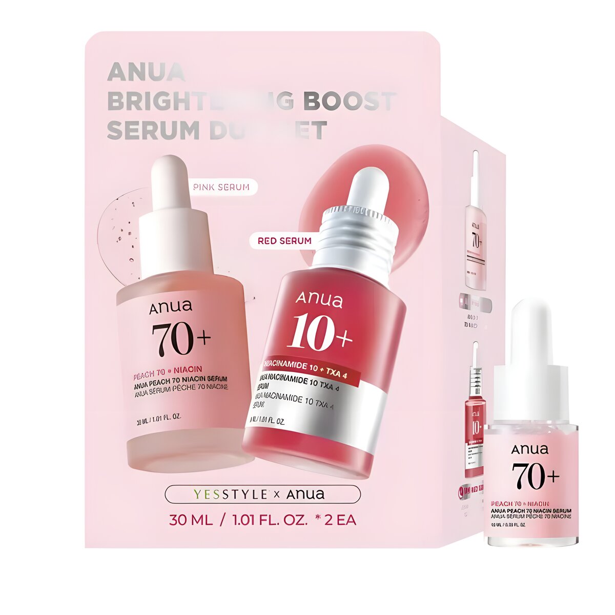 REF_P_3_Anua brightening boost serum set , pink serum + red serum 30 ml