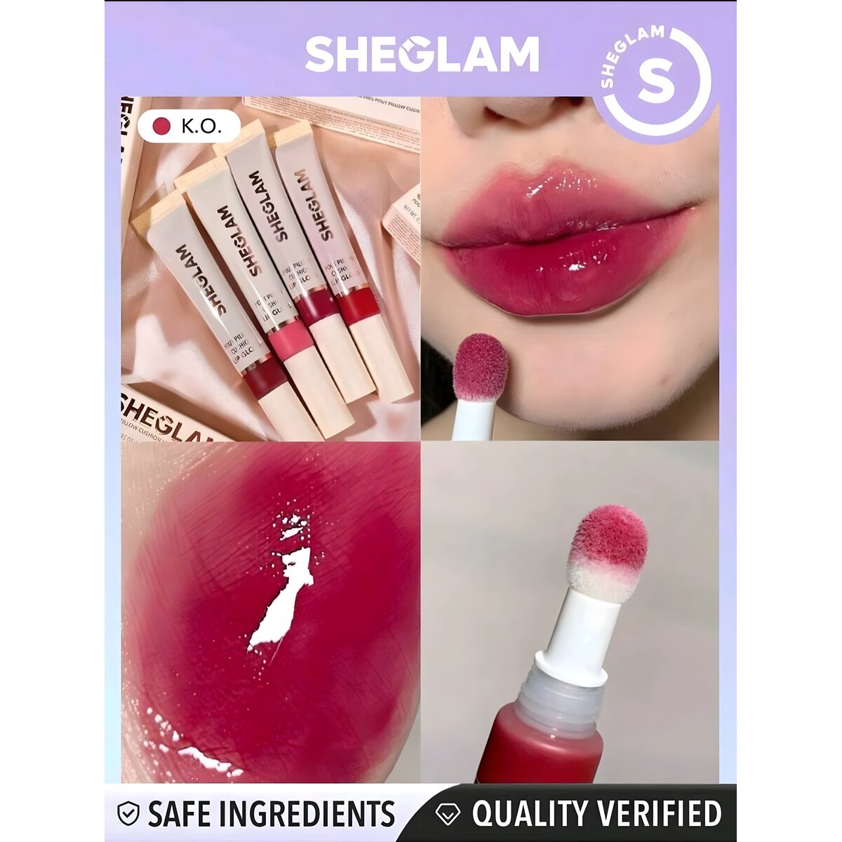 REF_P_1_Sheglam pout pillow cishion lip gloss/brillant sponge ko