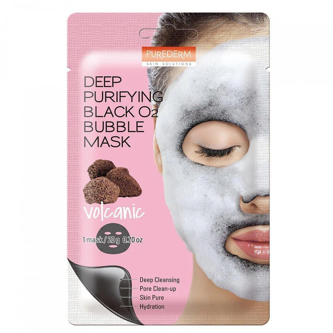 REF_P_0_Pure Derm Deep Purifying Black O2 Bubble Mask Volcanic