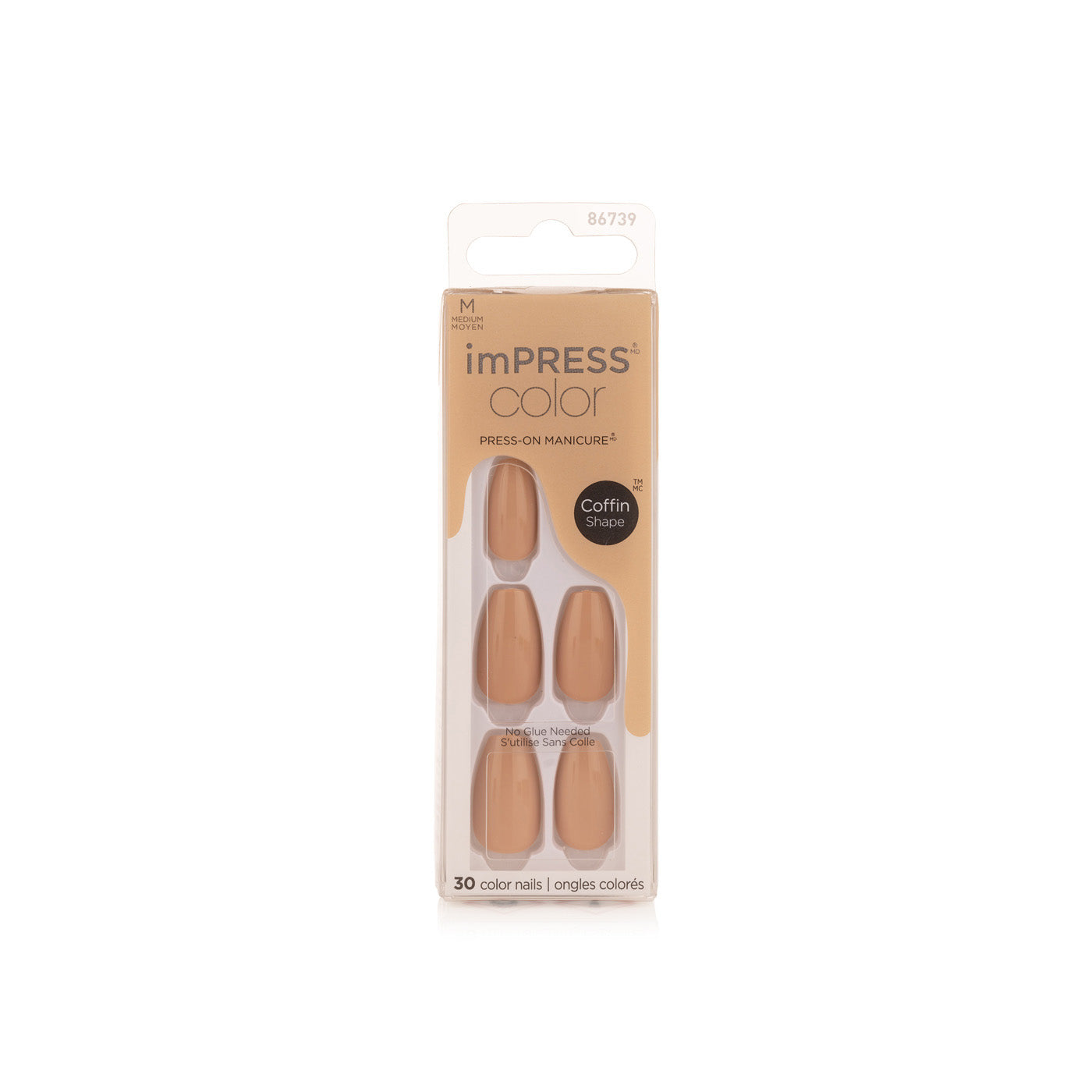 REF_P_0_Impress Color Nails Medium Coffin Shape 506 Latte