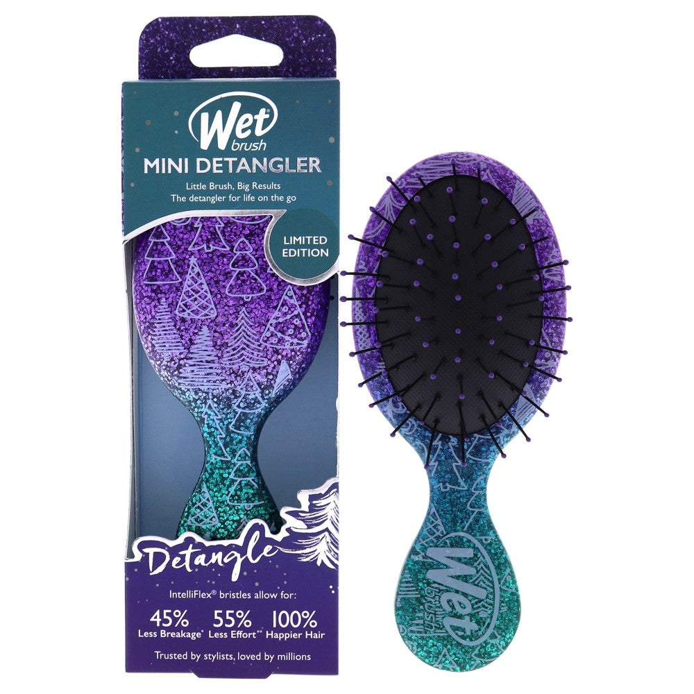 Wet Brush Mini Detangler Winter Glitter Holiday Trees