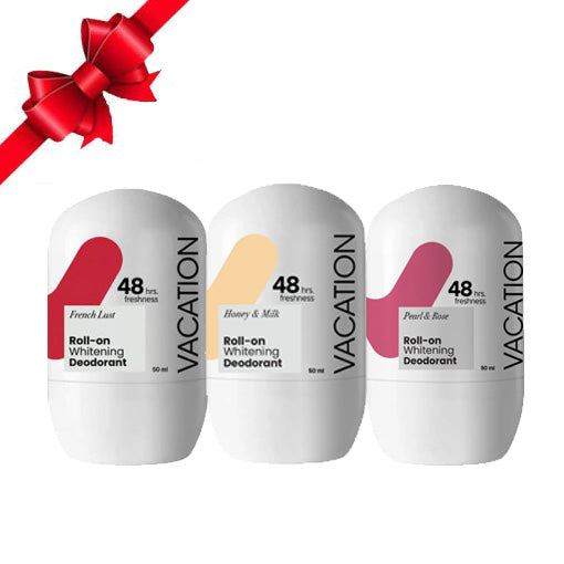 Vacation Whitening Deodoran (French Lust +Pear&Rose +honey)Roll On 50 ml (3 PCS)