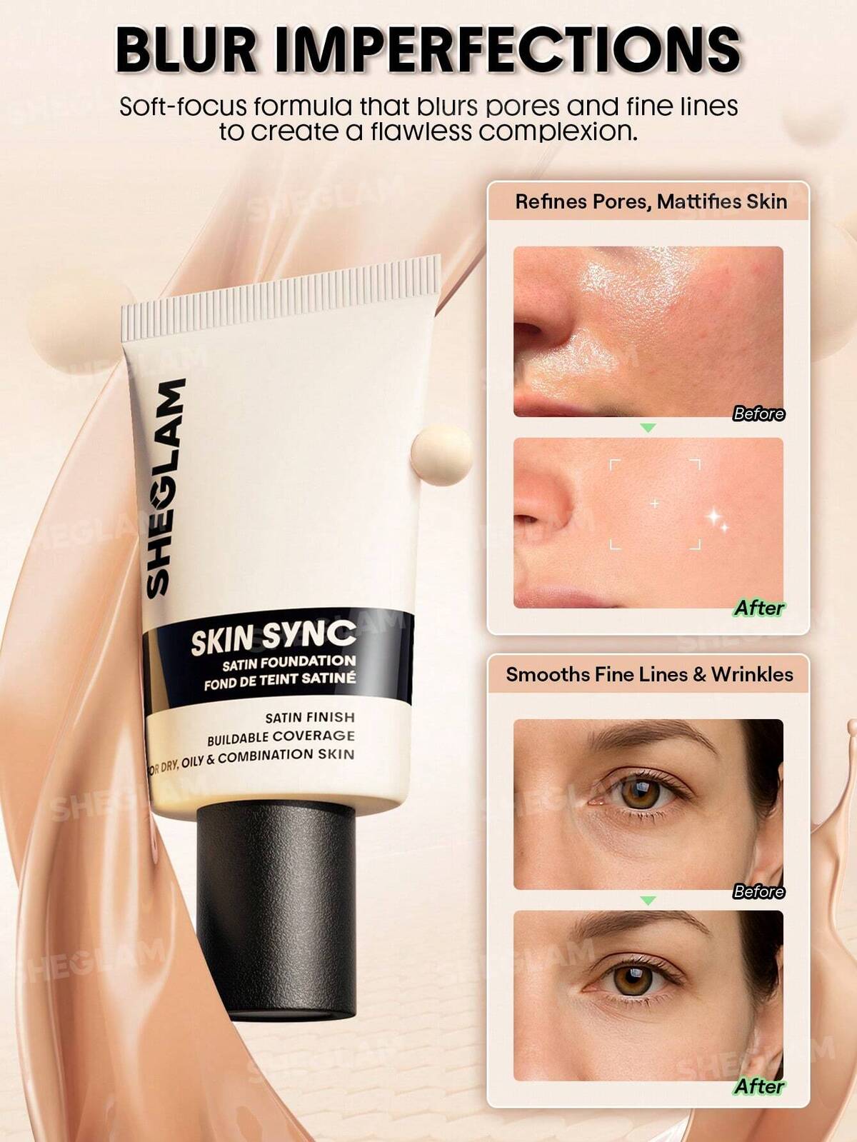 SHEGLAM Skin Sync Stain Foundation Nude 30g