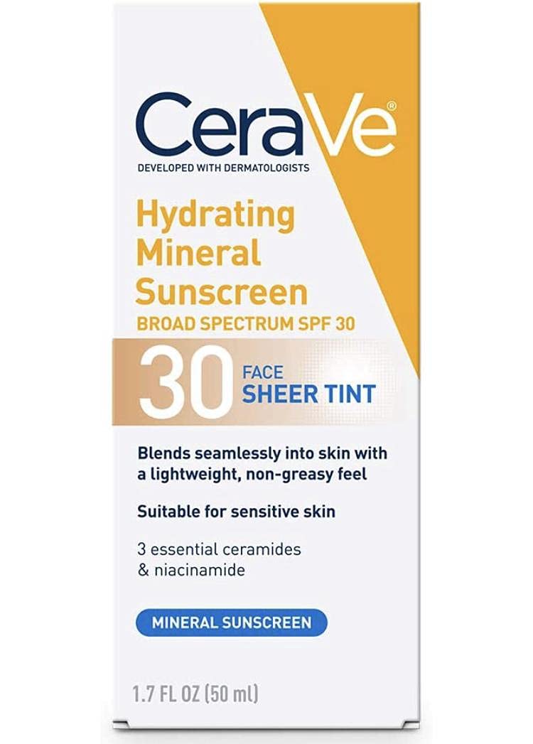 Cerave Moisturizing Mineral Sunscreen Face Sheer Tint SPF 30 - 50 ml